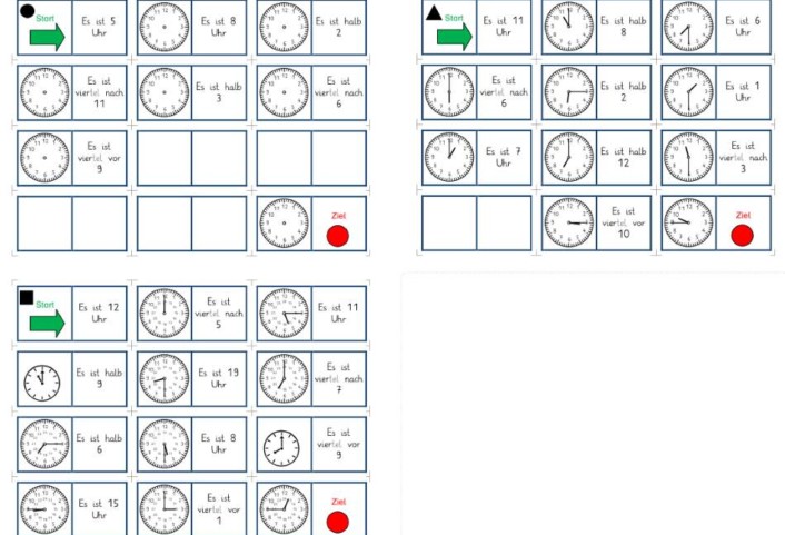domino uhr leicht mittel schwer • Domino zur Uhr