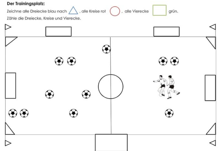 formen fussballplatz • Geometrische Formen finden zum Thema Fußball