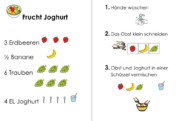 frucht joghurt rechnen • Bilder-Rechenrezept Obstsalat