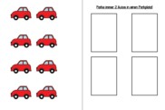 immer zwei autos • Aufgapenmappen - Farben, 1 zu 1 Zuordnung, immer 2