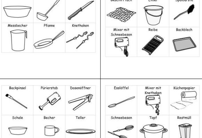 kuechengeraete • Bildkarten Küchenwerkzeuge