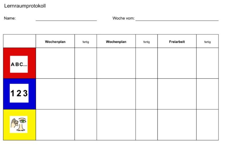 Vorlage für Wochenplan • gpaed.de