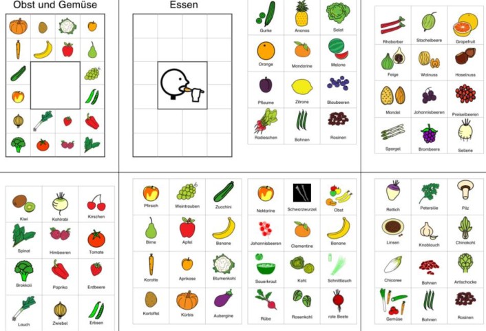 obst und gemuese • Bildkärtchen zur Sprachförderung - Obst und Gemüse