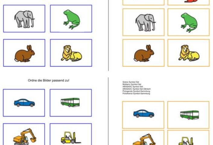 ordne die bilder passend zu • Aufgabenmappe - Bild zu Bild