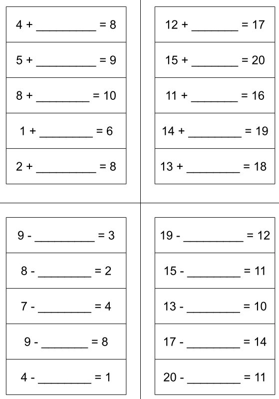 rechnungen pro blatt • Mathematikfächer - ZR 100 (+, - und ergänzen)