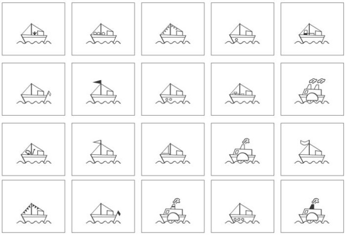 schiffe memorie • Schiffe-Lotto bzw. Domino in vier verschiedenen Schwierigkeitsgraden