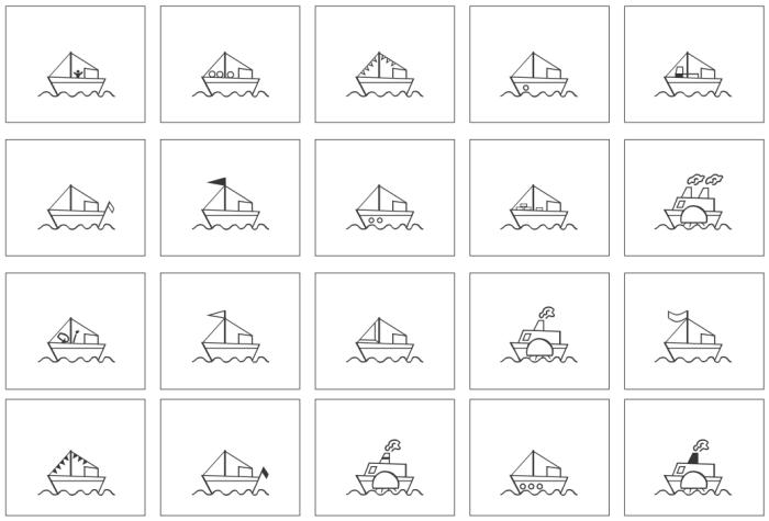 schiffe memorie • Schiffe-Lotto bzw. Domino in vier verschiedenen Schwierigkeitsgraden
