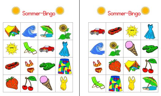 sommer bingo • Sommer-Bingo