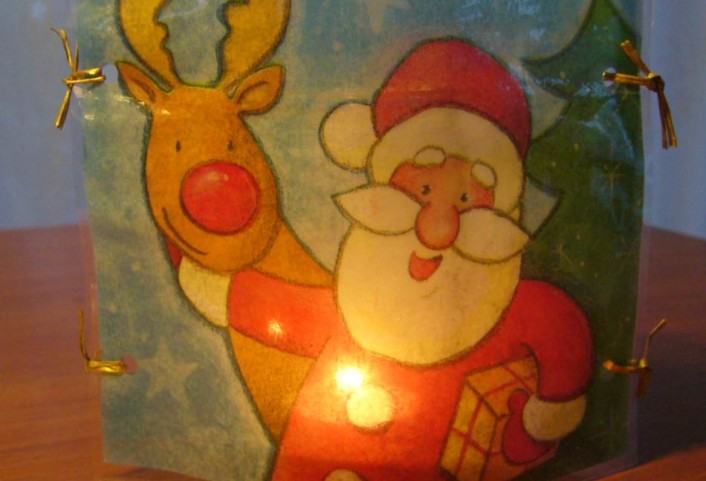 weihnachtlicher teelichtschirm • Weihnachtlicher Teelichtschirm