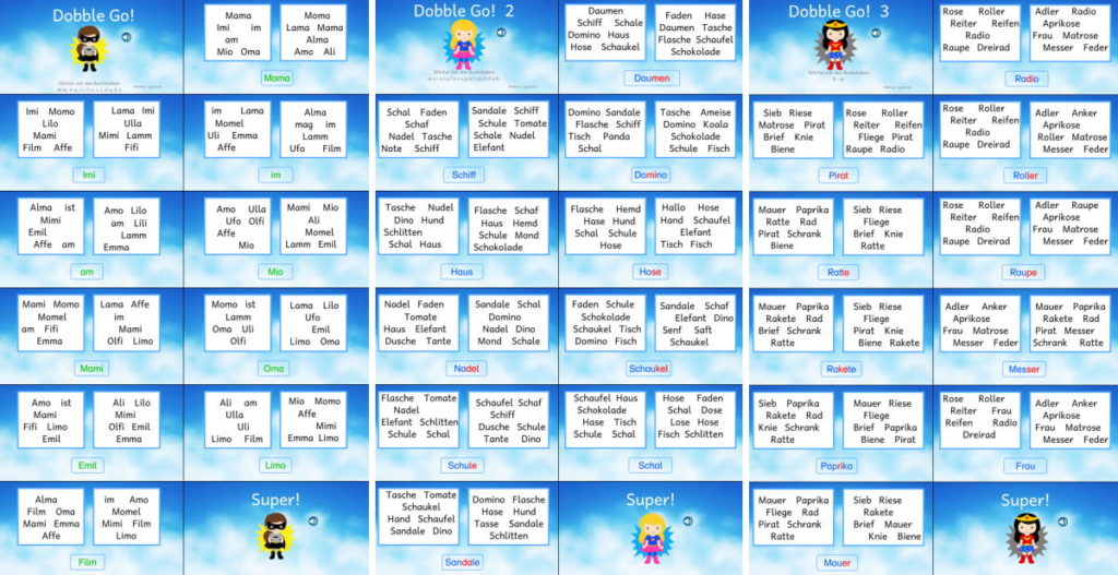 wsc go dobble 1 3 momel • Leseprofi und Hören & Lesen - Momel Fibel