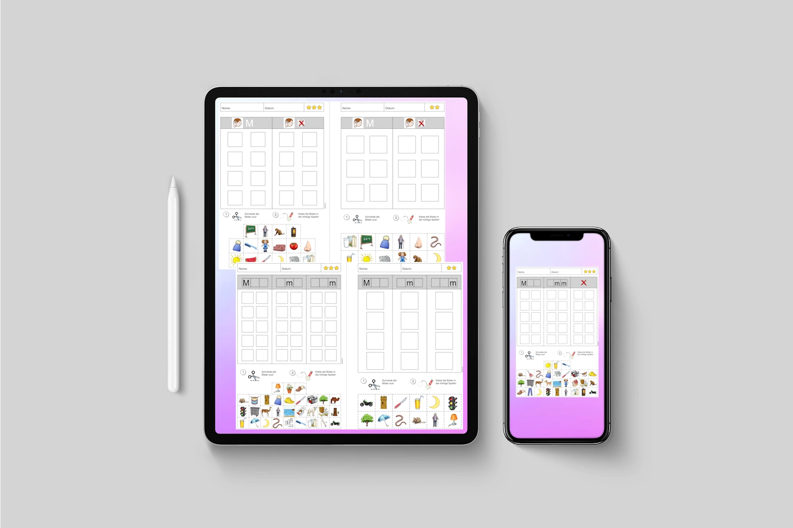 bild laut hoeren und kleben tabelle • Bild - Laut hören und kleben