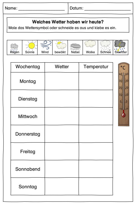 wettertagebuch 4 • Wetterkalender