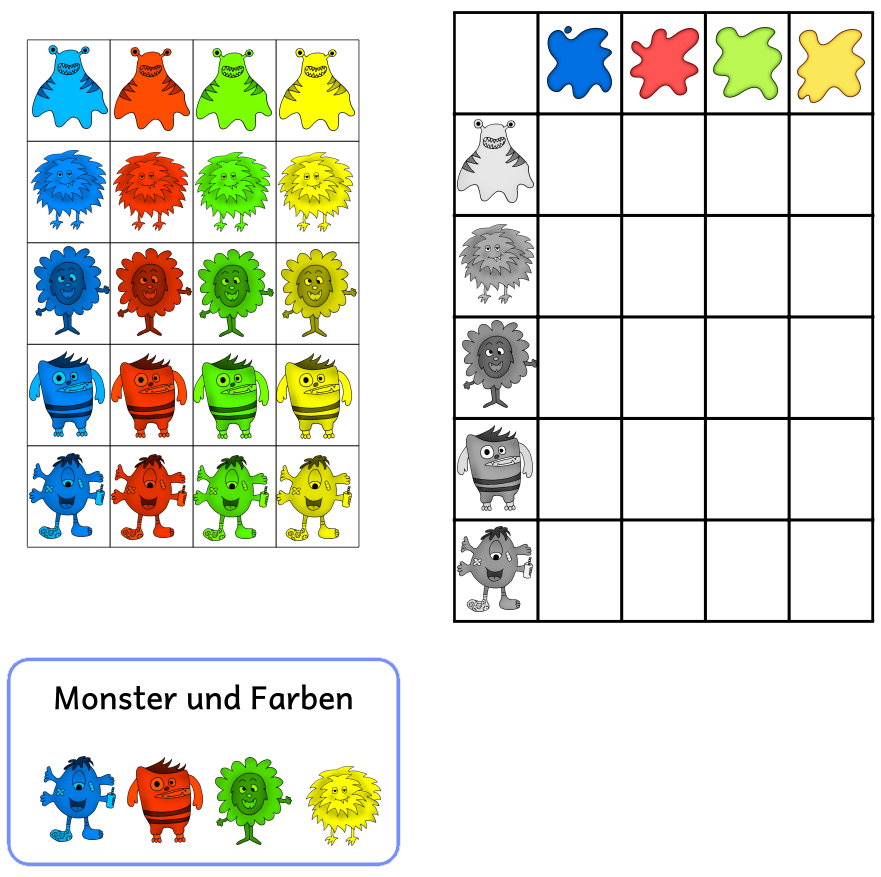 aufgabenmappe monster und farben • Aufgabenmappe - Monster und Farben