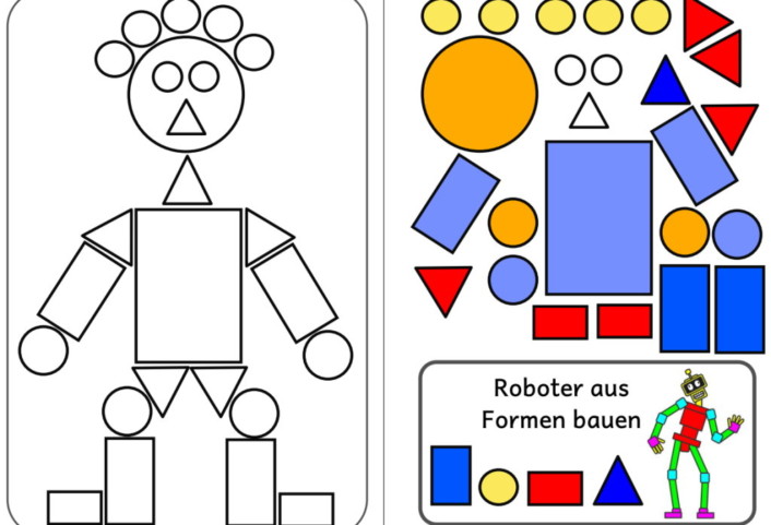 aufgabenmappe roboter aus formen bauen • Aufgabenmappe - Roboter aus Formen bauen