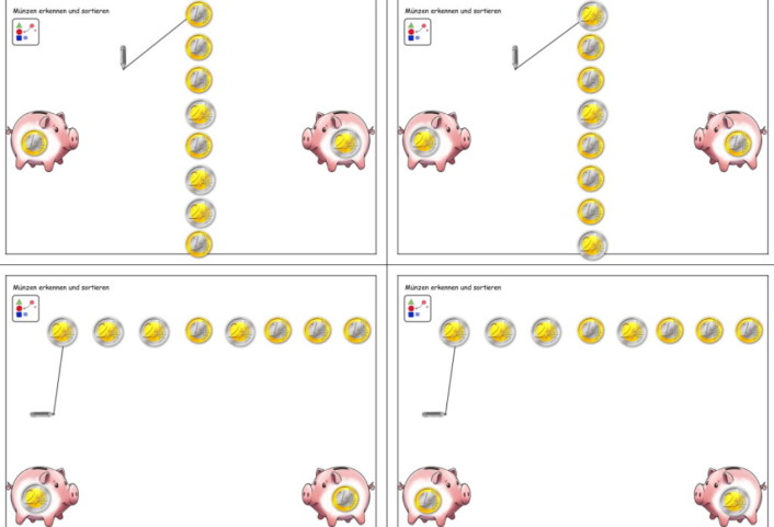 ab muenzen erkennen und ins sparschwein sortieren &bull; Euro-Münzen erkennen