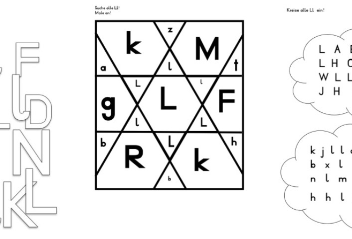 suche alle l neu • Suche den Buchstaben - L l