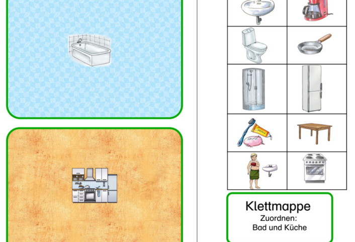 aufgabenmappe bad und kueche • Aufgabenmappe - Bad und Küche zuordnen
