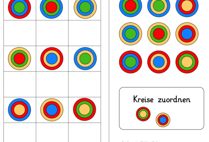 aufgabenmappe dreifarbige kreise zuordnen • Aufgabenmappe - Kreise zuordnen