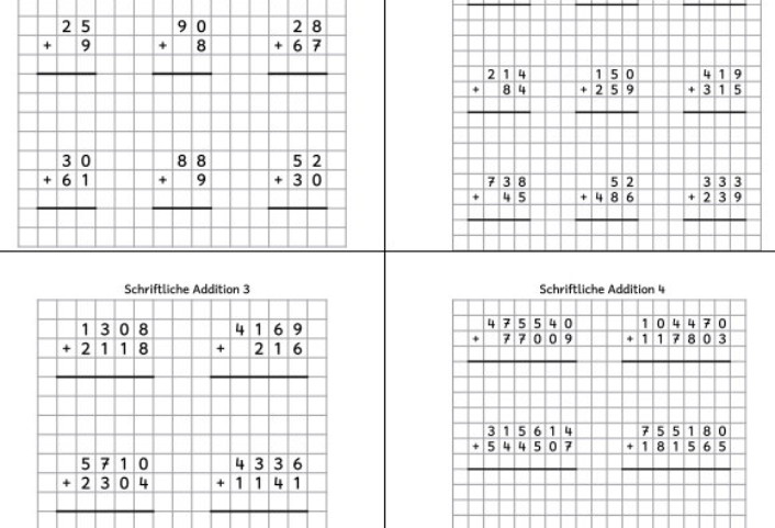 schriftliche rechenverfahren &bull; Schriftliche Rechenverfahren