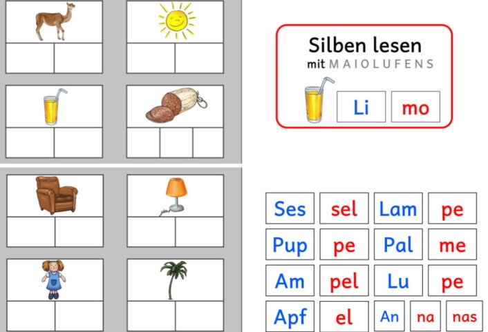 aufgabenmappe silben lesen &bull; Aufgabenmappen - 2 und 3-silbige Wörter