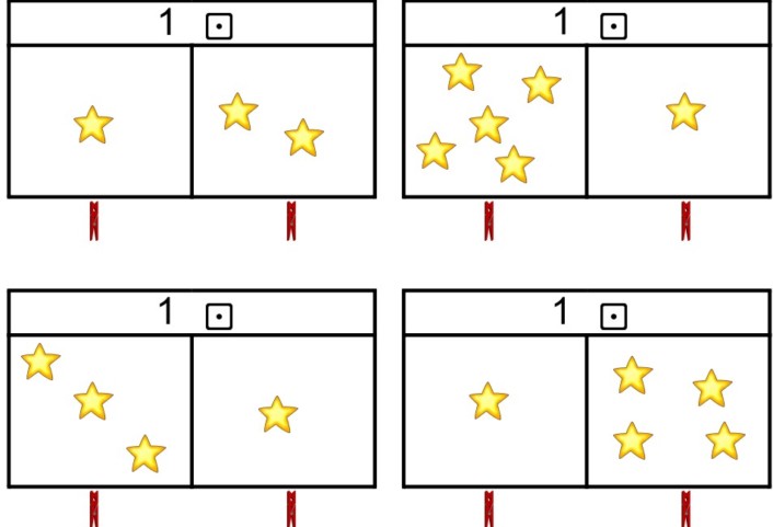 mengenklammerkarten zr bis 5 • Klammerkarten bis 5