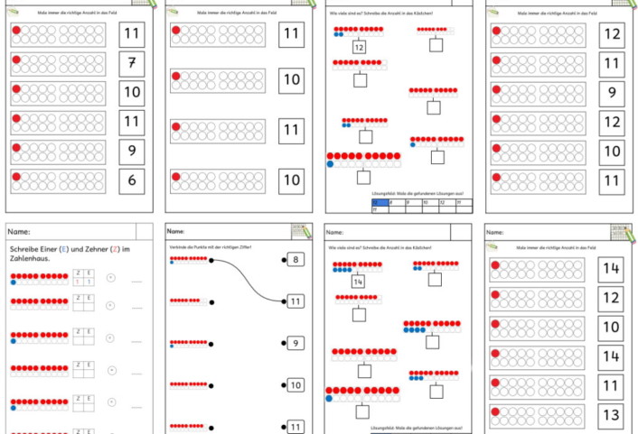 sammlung zr 20 &bull; Menge Ziffer Zuordnungsübungen ZR 20