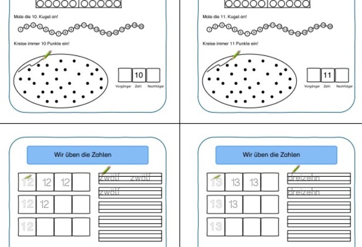 zahlvorstellung ueben zr 11 20 &bull; Zahlvorstellungen im ZR 11 - 20