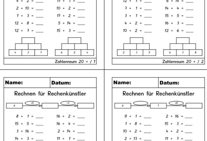 zr 20 plus gemischte aufgaben &bull; Gemischte Additionsaufgaben im ZR 20
