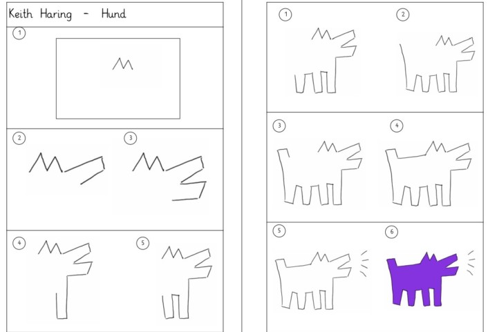 zeichenanleitungen haring • Schritt für Schritt Zeichenanleitungen Keith Haring