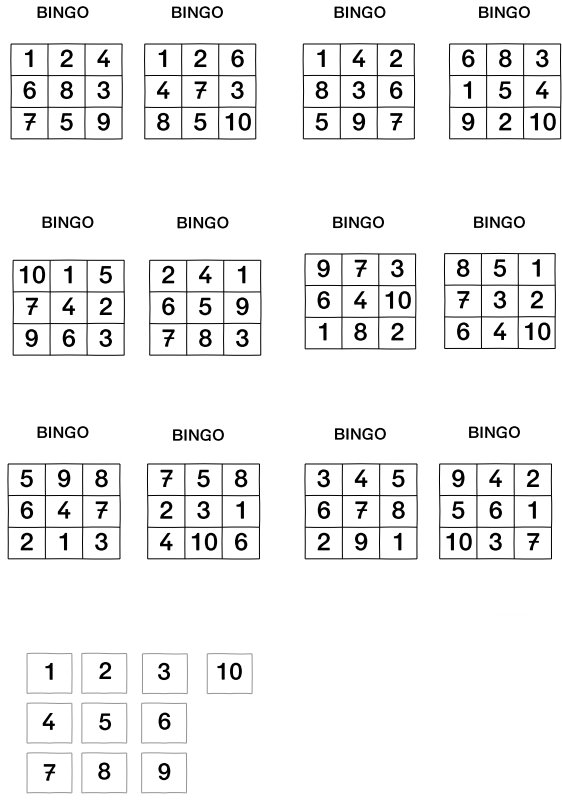 bingo zr 10 • Bingo - Zahlenraum bis 10