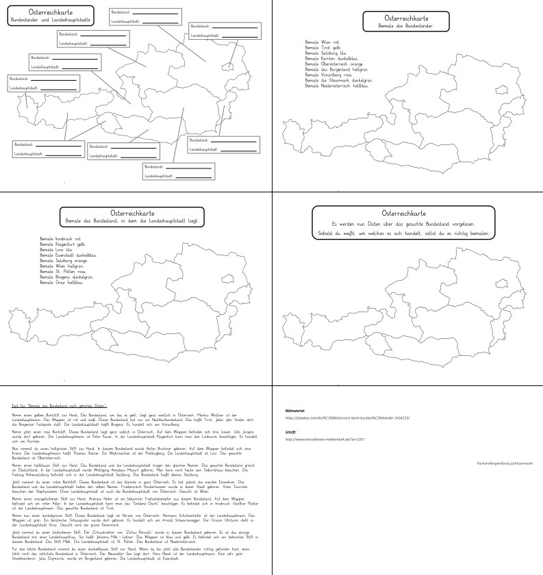 oesterreichkarte uebungen • Österreich - Karte