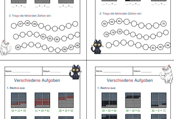 mathe zr 100 • Rechnen bis 100