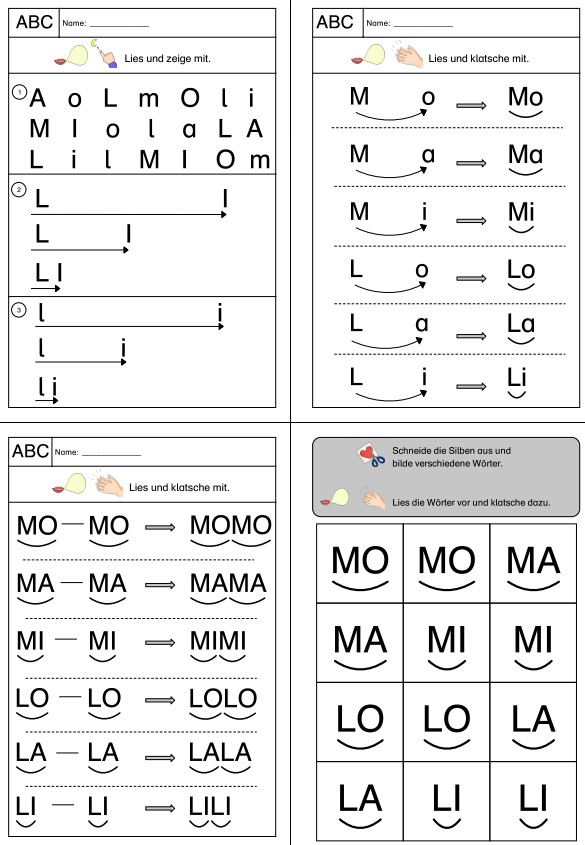 m a i o l lesen 1 • Buchstaben Synthese M A I O L