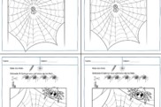 spinnen zaehlen und schwunguebung • Halloween - Schwungübung und Spinnen zählen