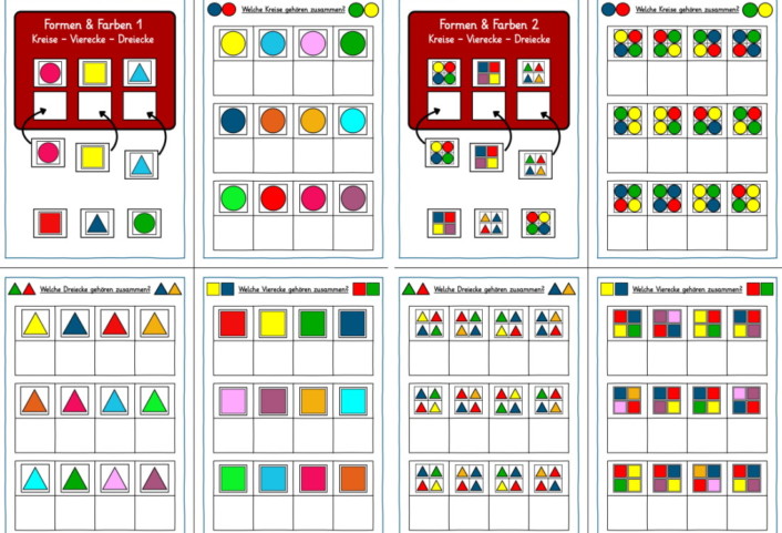 aufgabenmappe kreise dreiecke vierecke • Aufgabenmappe - Formen und Farben
