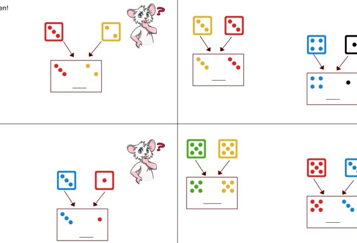 wsc go wuerfelbilder zusammenzaehlen • Würfelbilder zusammenzählen - Worksheet Go!