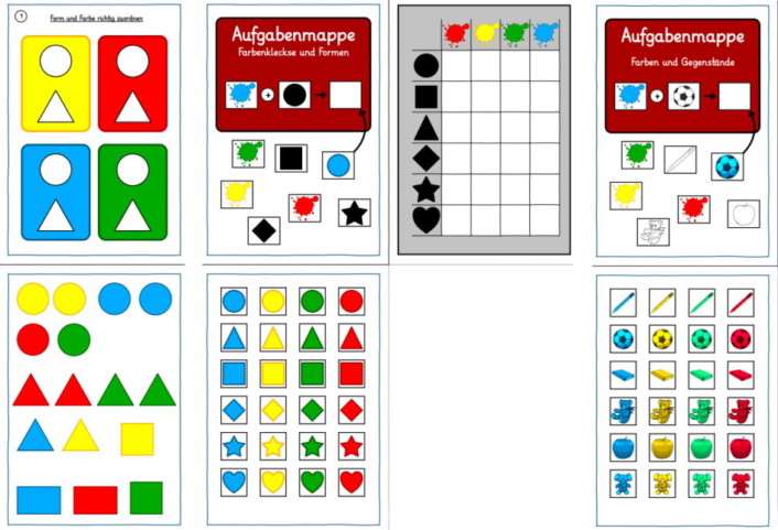aufgabenmappen formen farben gegenstaende • Aufgabenmappen Formen - Farben - Gegenstände