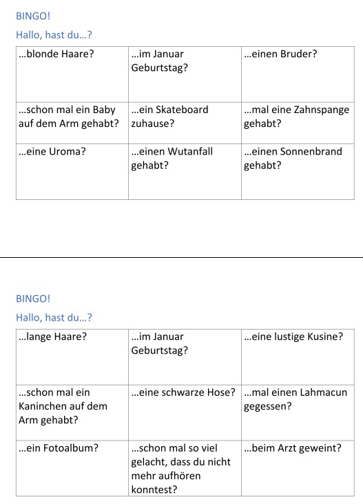 bingo deutsch • Bingo Deutsch