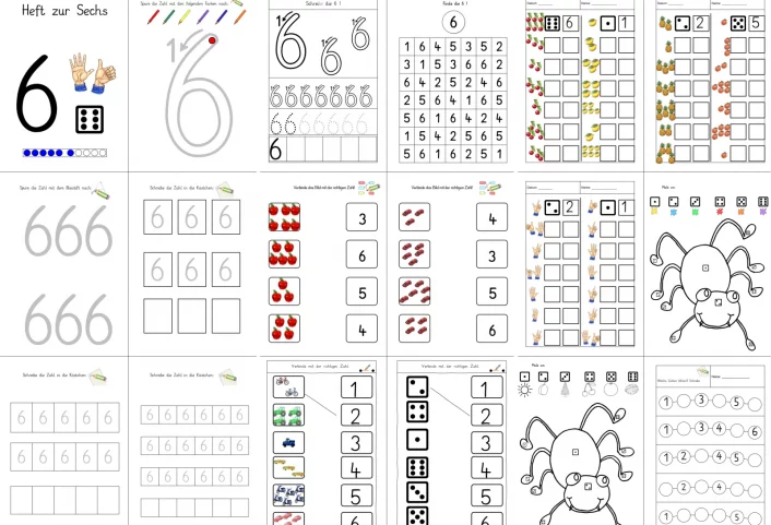 heft zur zahl sechs &bull; Heft zur Zahl Sechs