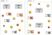 euro oder cent verbinden • Unterscheidung Euro oder Cent