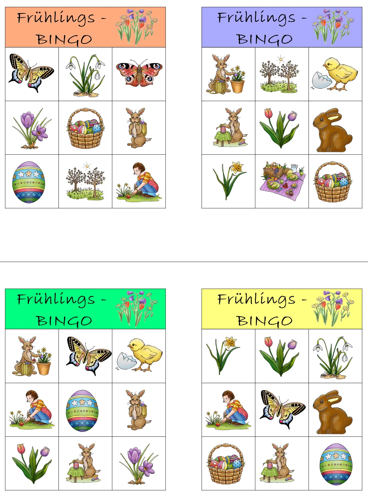 fruehlings bingo • Frühlings-Bingo
