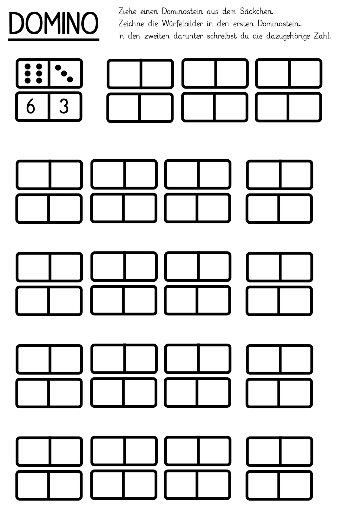 domino wuerfelbilder bis 6 • Würfelbilder Domino