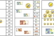 aufgabenmappe euro scheine muenzen • Klammerkarten - Münzen und Scheine
