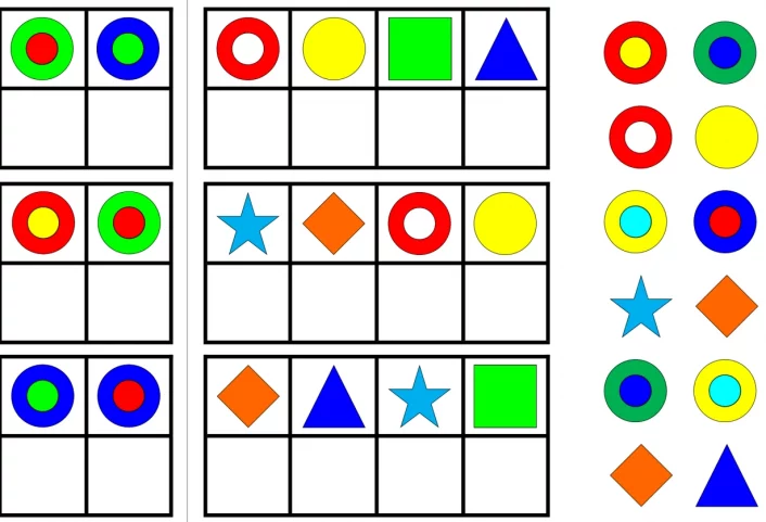 klettaufgaben 1zu1 zuordnung farbe form • Aufgabenmappe 1zu1 Zuordnung Farben und Formen