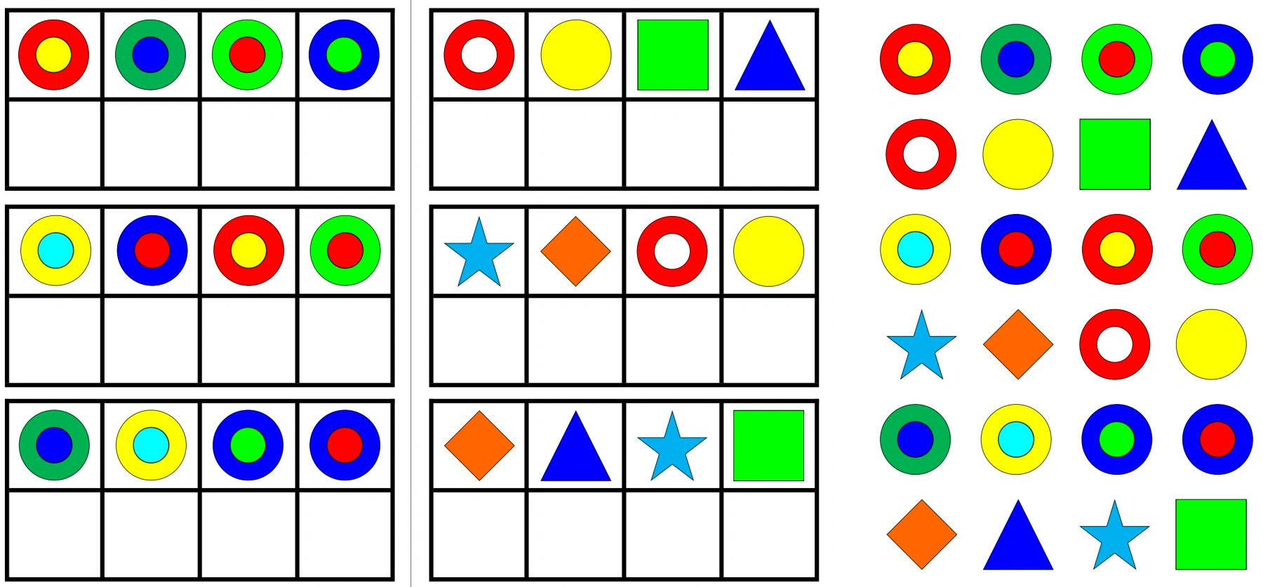 klettaufgaben 1zu1 zuordnung farbe form • Aufgabenmappe 1zu1 Zuordnung Farben und Formen