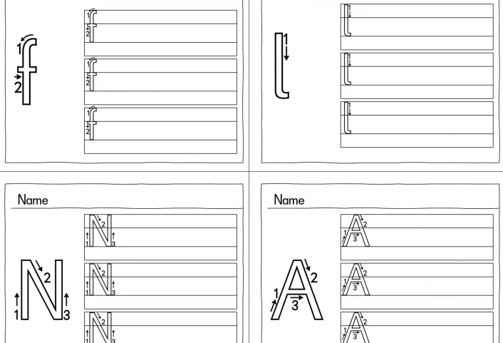 buchstaben schreibblatt 2 gliedrig • Übungsblätter zur Buchstabeneinführung