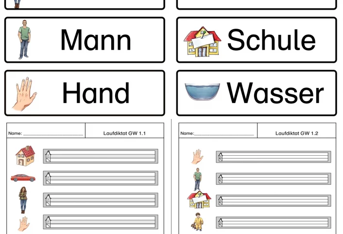 laufdiktate grundwortschatz • Laufdiktate Grundwortschatz