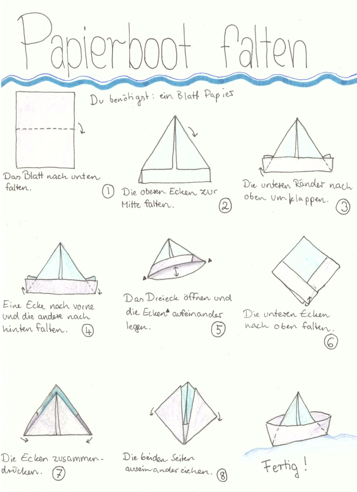 papierboot falten • Papierboot falten