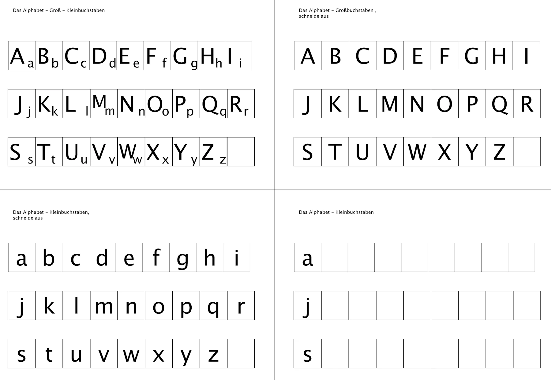 alphabet ausschneiden aufkleben • Alphabet Reihenfolge