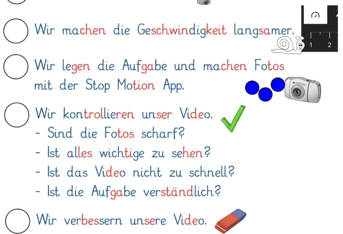 checkliste stop motion app • Checkliste zur Erstellung von Videos mit der Stop Motion App